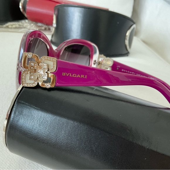 Bulgari Accessories Bvlgari Sunglasses Bv 872b Purple Rectangle